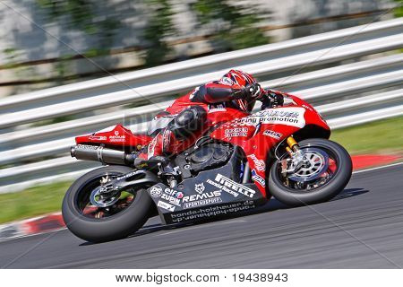HUNGARORING, Ungheria - 19 giugno: Un pilota non identificato in azione durante l'evento ROSBK all'Hungaroring Ra