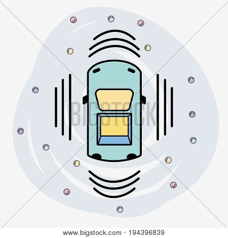 car transportation from above with sunroof vector illustration