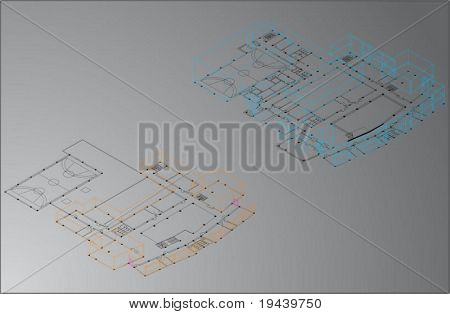 3D vektor teknisk uafgjort