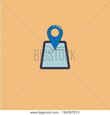 Blue location icon in flat style isolated