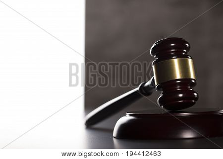 Gavel - auction and business concept. Place for text.