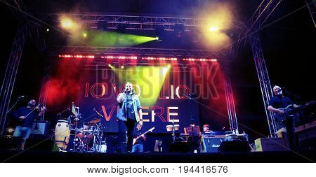 Bassano Del Grappa, Vi, Italy - April 29, 2017: Nomadi An Italian Famous Musical Group On The Stage