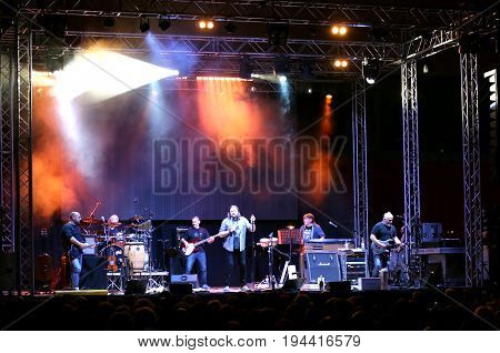 Bassano Del Grappa, Vi, Italy - April 29, 2017: Nomadi An Italian Band On The Stage During The Live