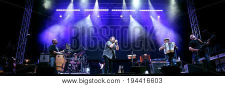 Bassano Del Grappa, Vi, Italy - April 29, 2017: Nomadi An Italian Band On The Stage During The Live