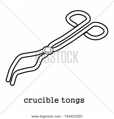 Crucible tongicon in outline style isolated on white background vector illustration