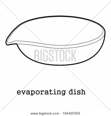 Evaporating dish icon in outline style isolated on white background vector illustration