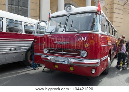 SAINT-PETERSBURG, RUSSIA - MAY 21, 2017: Hungarian bus 