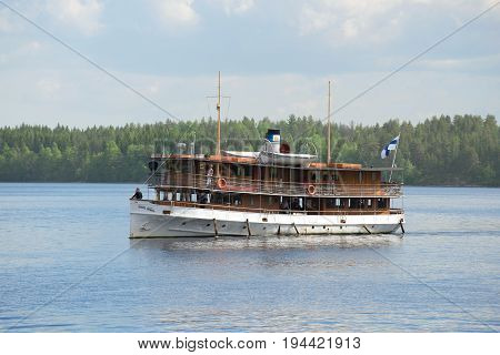 SAVONLINNA, FINLAND - JUNE 17, 2017: An old steamship 