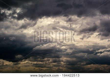 dark Black clouds are born storm in the sky