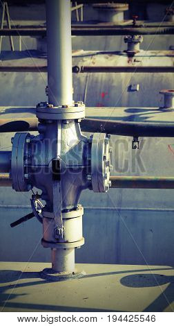 Large Shut-off Valve Over The Large Fuel Tank In The Storage Are