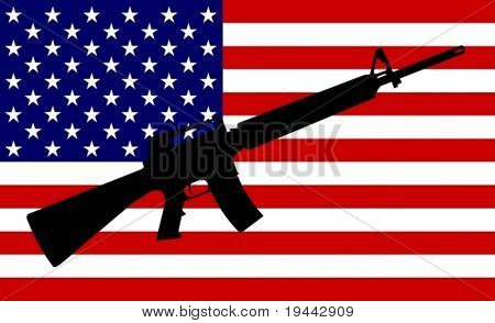 美国国旗用枪