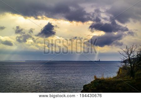 view from a cliff on the coast of Tsimlyansk sea