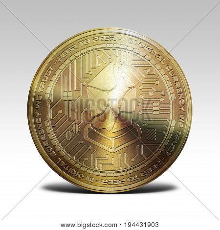 golden lisk coin isolated on white background 3d rendering illustration