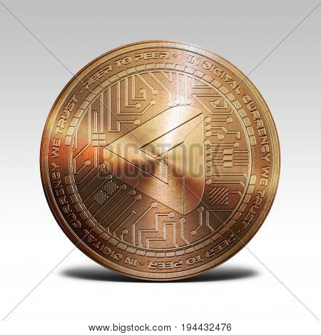 copper maidsafecoin coin isolated on white background 3d rendering illustration