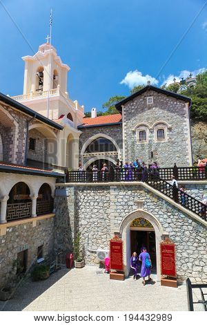 Cyprus - May 27 2014: View on The Kykkos Monastery is one of the wealthiest and best-known monasteries in Cyprus