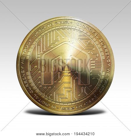 golden mcap coin isolated on white background 3d rendering illustration