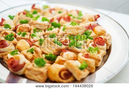 Delicacies and snacks at a buffet or Banquet. Catering. Selective focus