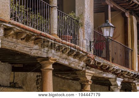 They still resist the old timbers of the balcony of the medieval village of Ayllon. Segovia Spain