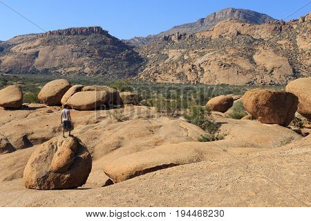 Man At Bulls Party In Ameib, Erongo, Namibia, Africa