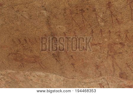 Cave Painting Bushmen In The Philips Cave Ameib Farm - Rock Art And San History In The Erongo Mounta