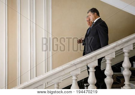 Petro Poroshenko And Rex Tillerson