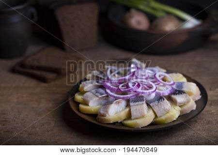 Salted Herring With Potatoes And Onions
