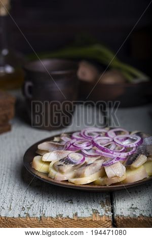 Salted Herring With Potatoes And Onions