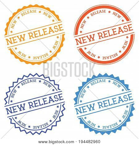 New Release Badge Isolated On White Background. Flat Style Round Label With Text. Circular Emblem Ve