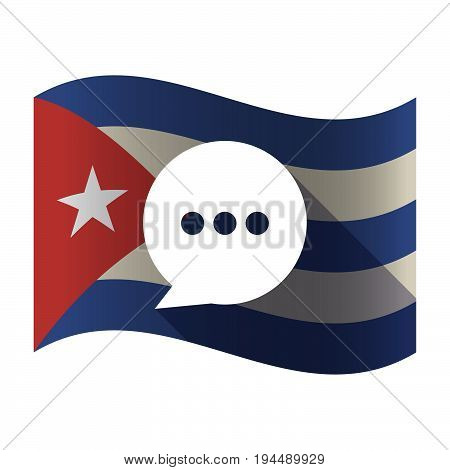 Isolated Cuba Flag With A Comic Balloon