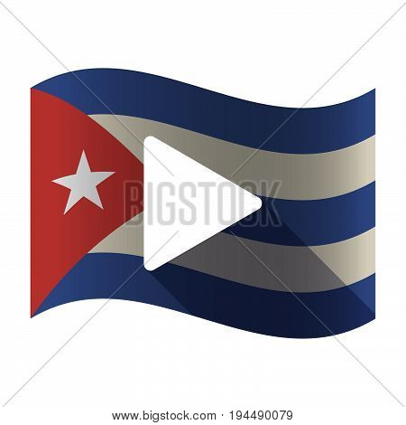 Isolated Cuba Flag With A Play Sign
