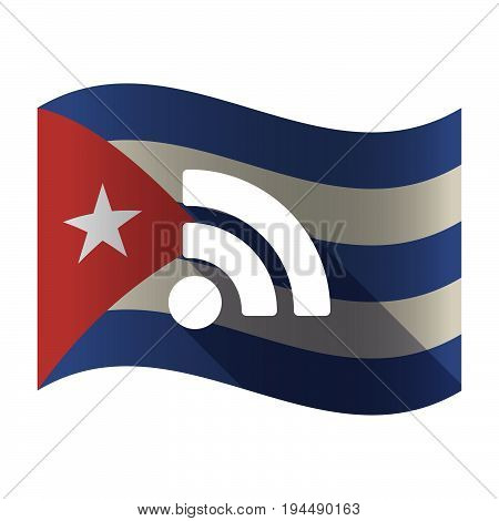Isolated Cuba Flag With An Rss Sign