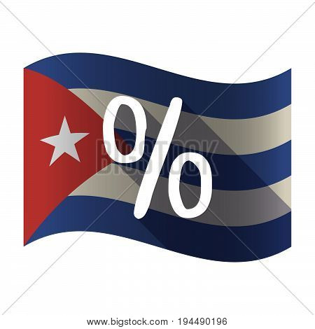 Isolated Cuba Flag With A Discount Sign