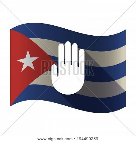 Isolated Cuba Flag With A Hand