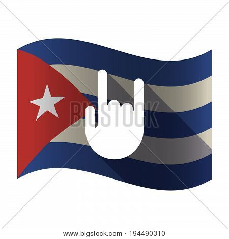 Isolated Cuba Flag With A Rocking Hand