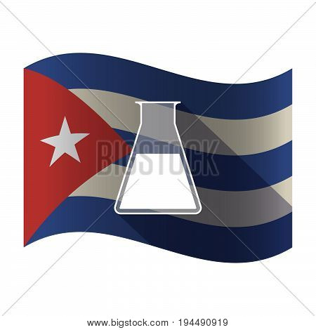Isolated Cuba Flag With A Flask