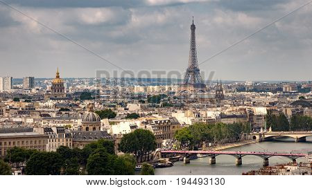 Paris Skyline Eifel Tower France