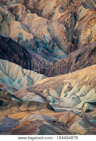 Colorful Twenty Mule Team Canyon at Sunrise