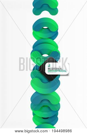 Abstract color geometric round shapes on white - elements with shadow, colorful composition