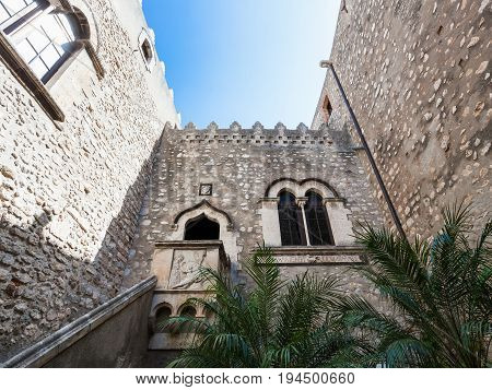 Inner Courtyard Of Corvaja Palace In Taormina