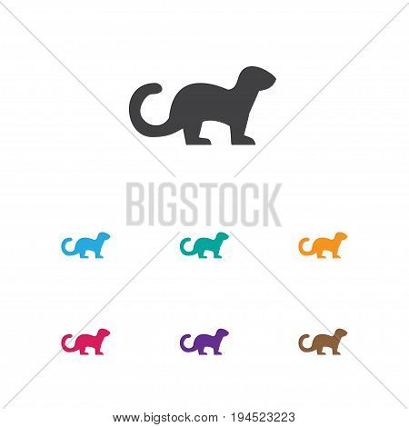 Vector Illustration Of Zoology Symbol On Ferret Icon. Premium Quality Isolated Polecat Element In Trendy Flat Style.