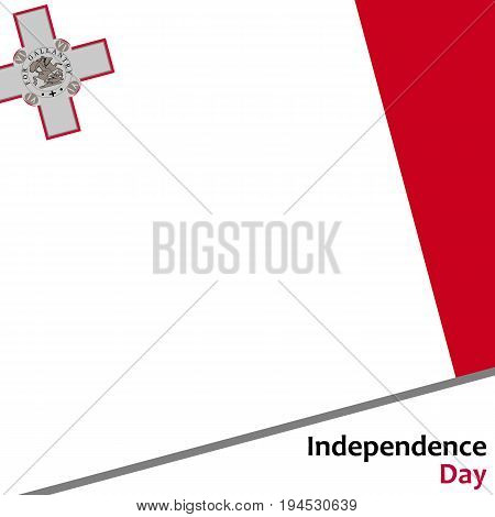 Malta independence day with flag vector illustration for web