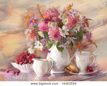 Bouquet von Blumen Herbst in einer vase