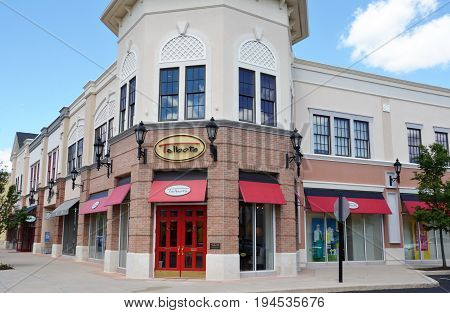 PERRYSBURG OH - JUN 25: The logo of a Talbots store in Perrysburg OH is shown here on June 25 2017. Talbots started a book exchange in its stores in 2017.