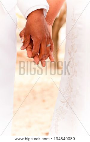 Bride and groom celebrating their wedding day.