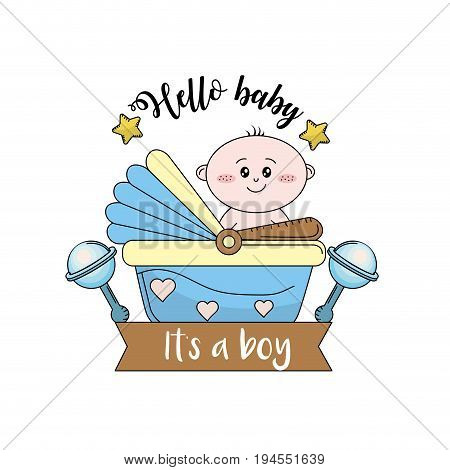 baby shower to welcome a child in the family vector illustration