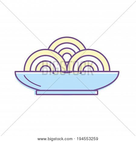 delicious spaguetti food with nutrient vector illustration