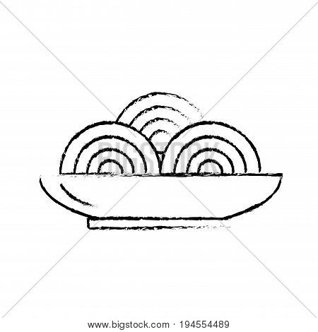 figure delicious spaguetti food with nutrient vector illustration