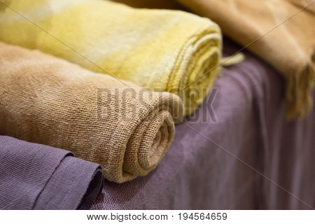 Thai Handmade Cotton Unbleached Calico Clothes With Natural Coloring Non Chemical Fabric.