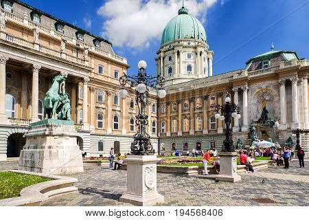 BUDAPEST HUNGARY - MAY 6: Buda castle on May 6 2017 in Budapest