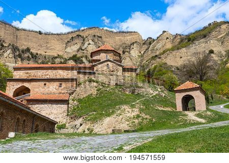 Panoramic view of ancient Shio-Mgvime monastery near Mtskheta, Georgia